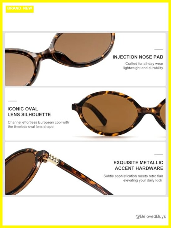 Retro Oval Sunglasses for Women Y2K Vintage Trendy UV400 Protection Lightweight